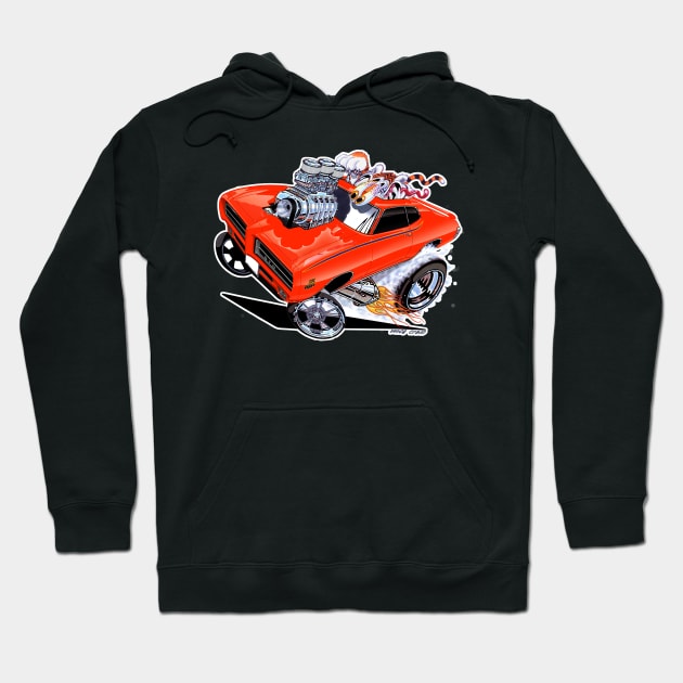 GUILTY 69 GTO Judge Orange Hoodie by vincecrain